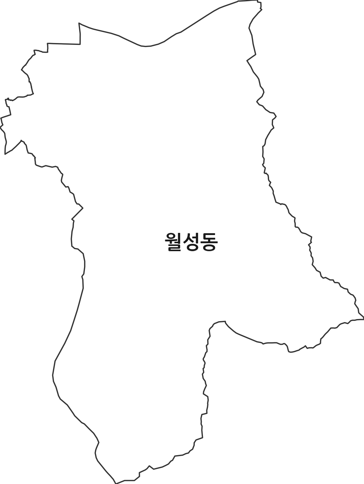 경상북도 경주시 월성동 행정동 행정구역 경계 지도