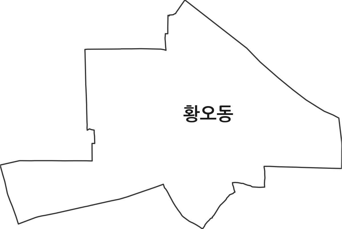 경상북도 경주시 황오동 행정동 행정구역 경계 지도