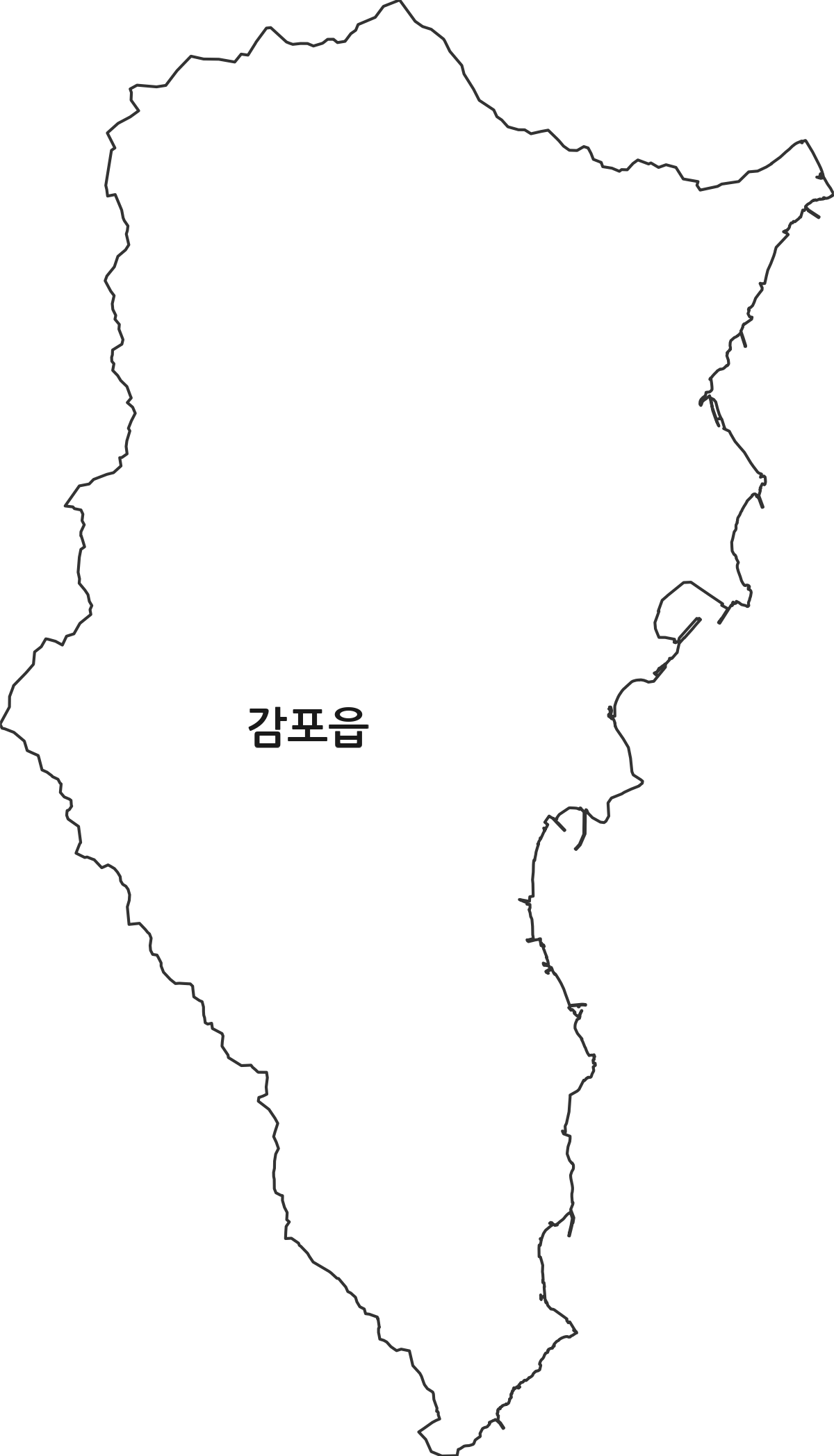경상북도 경주시 감포읍 법정동 행정구역 경계 지도