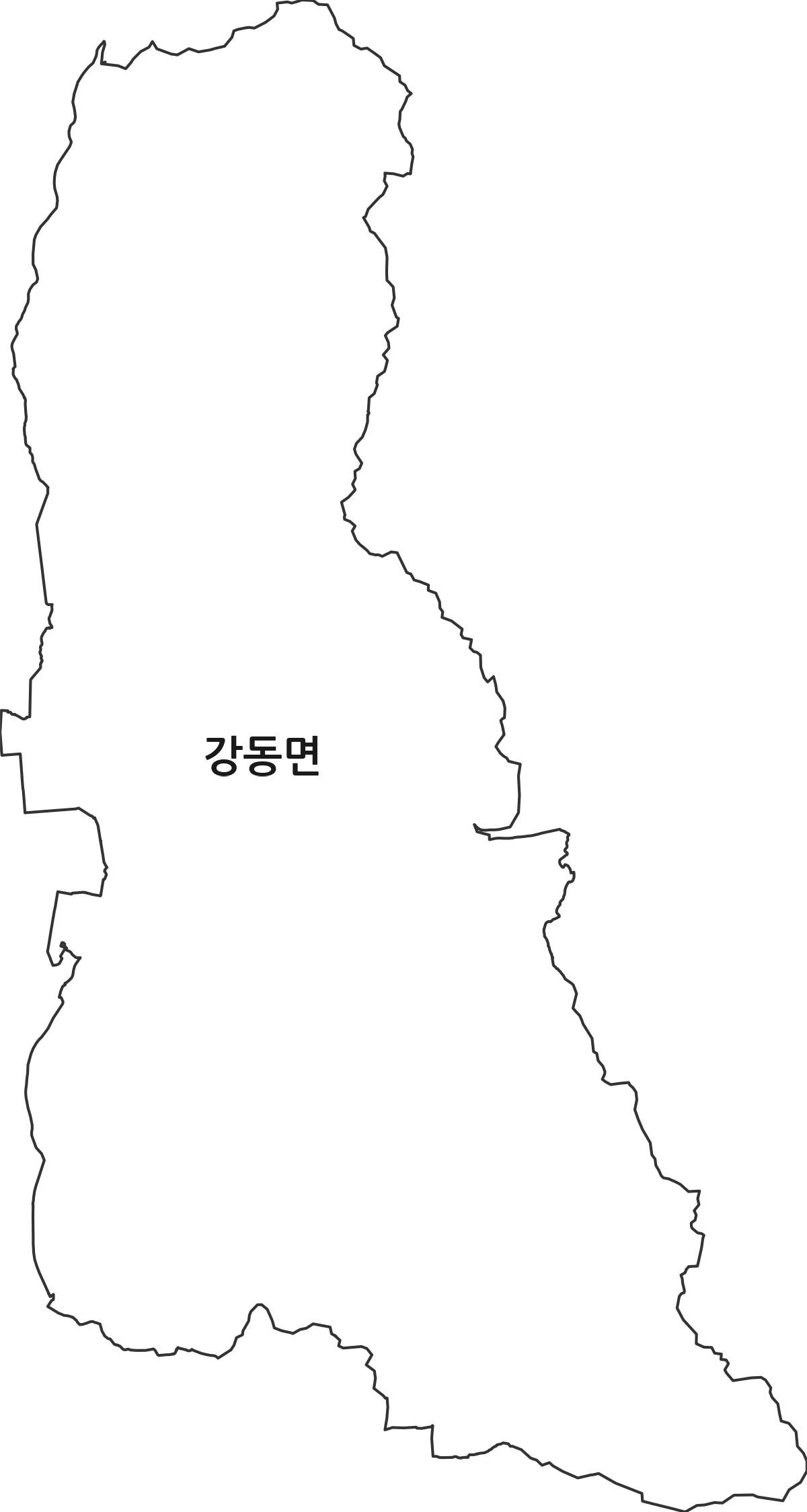 경상북도 경주시 강동면 법정동 행정구역 경계 지도