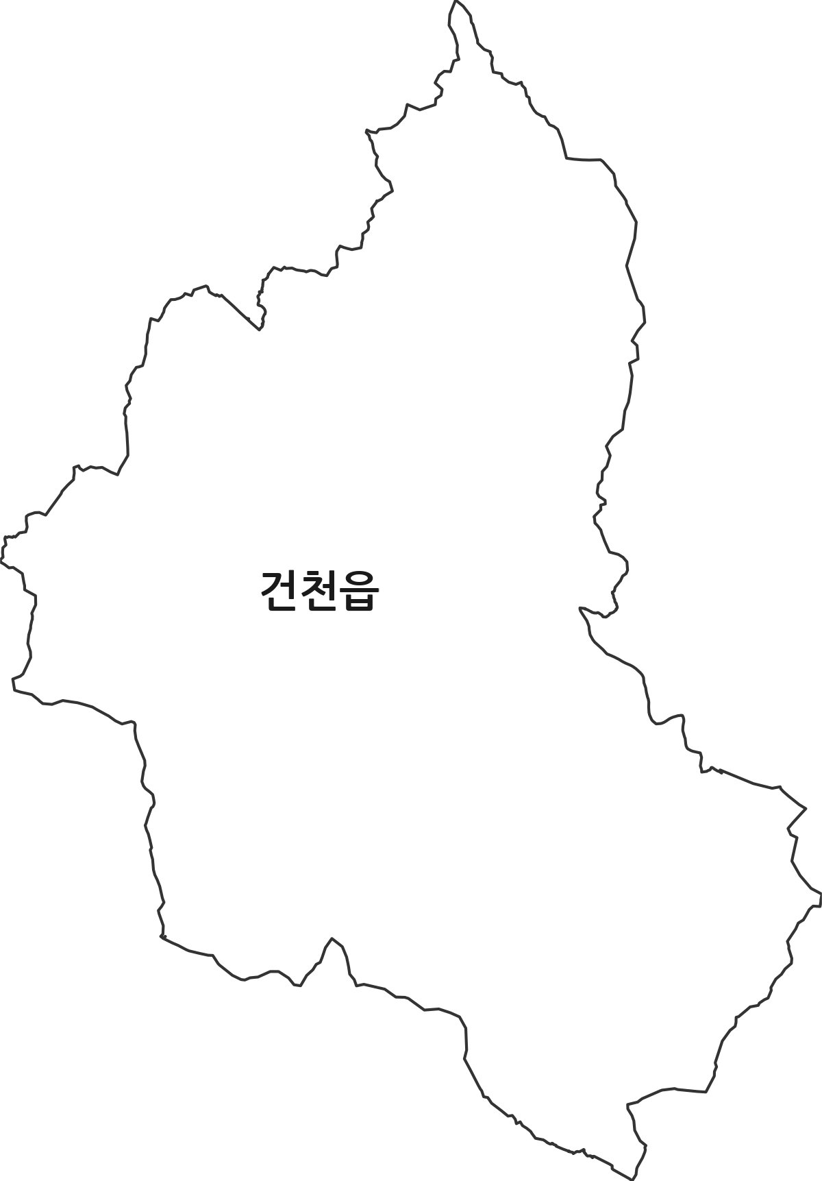 경상북도 경주시 건천읍 법정동 행정구역 경계 지도