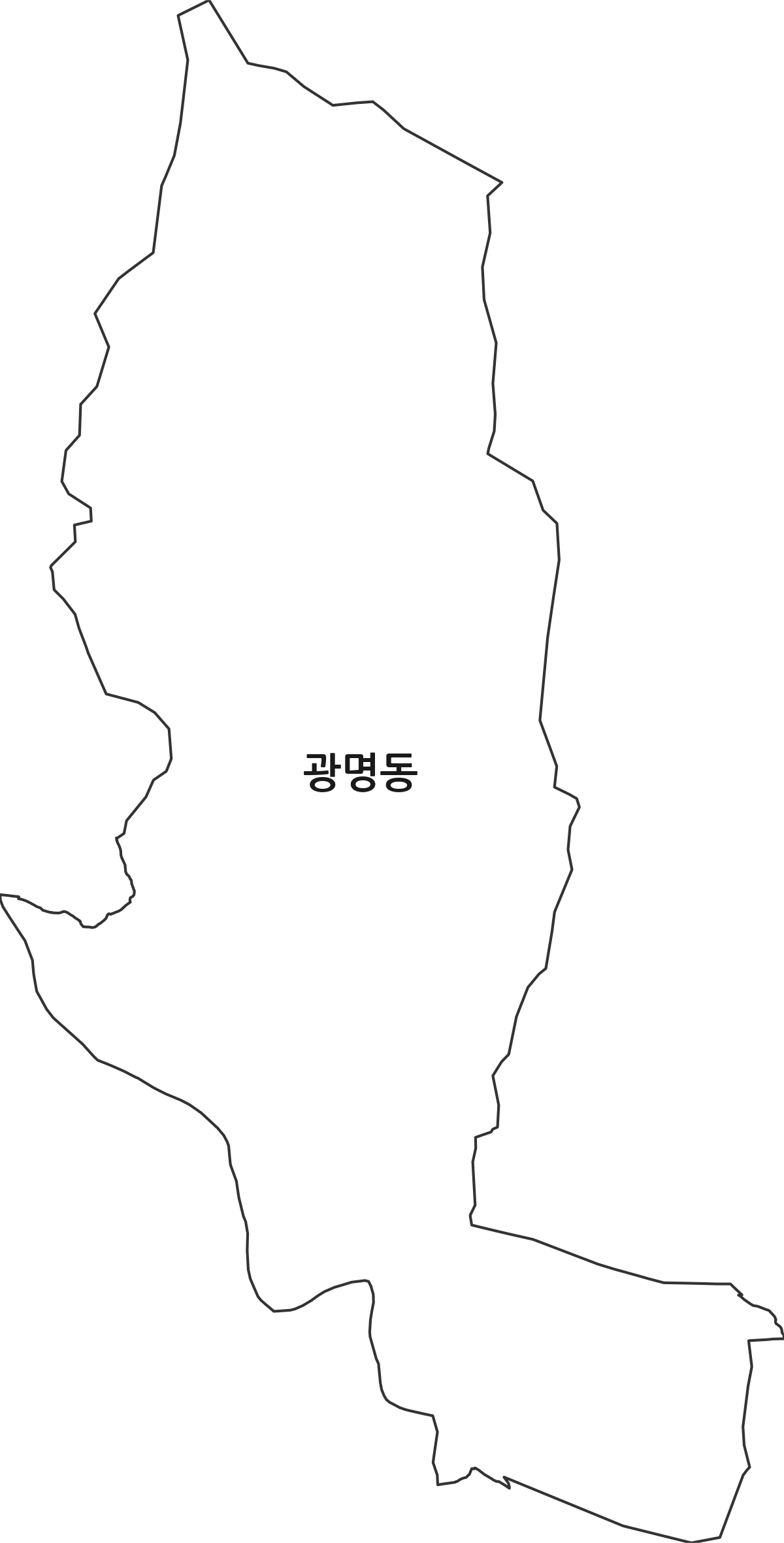 경상북도 경주시 광명동 법정동 행정구역 경계 지도