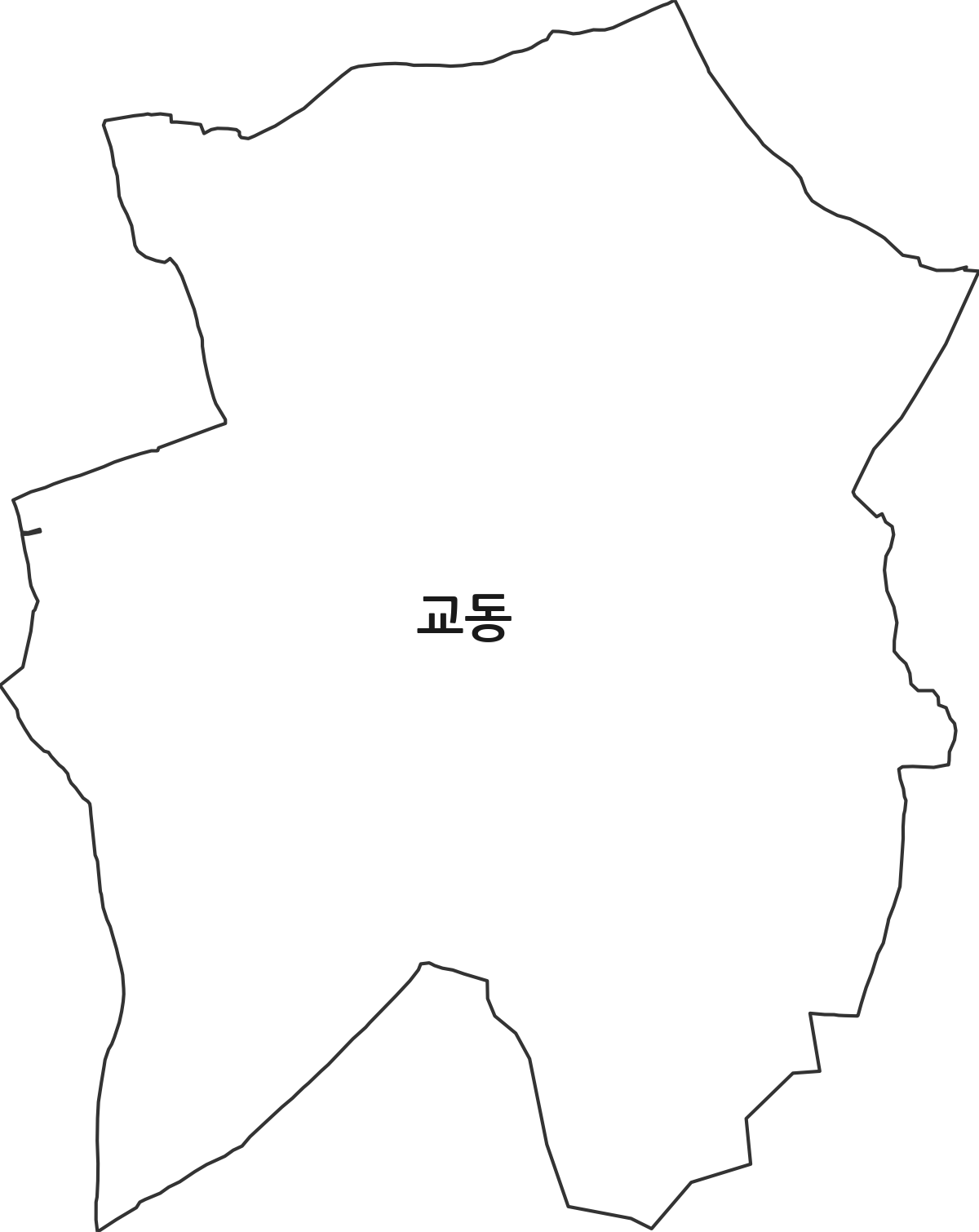 경상북도 경주시 교동 법정동 행정구역 경계 지도