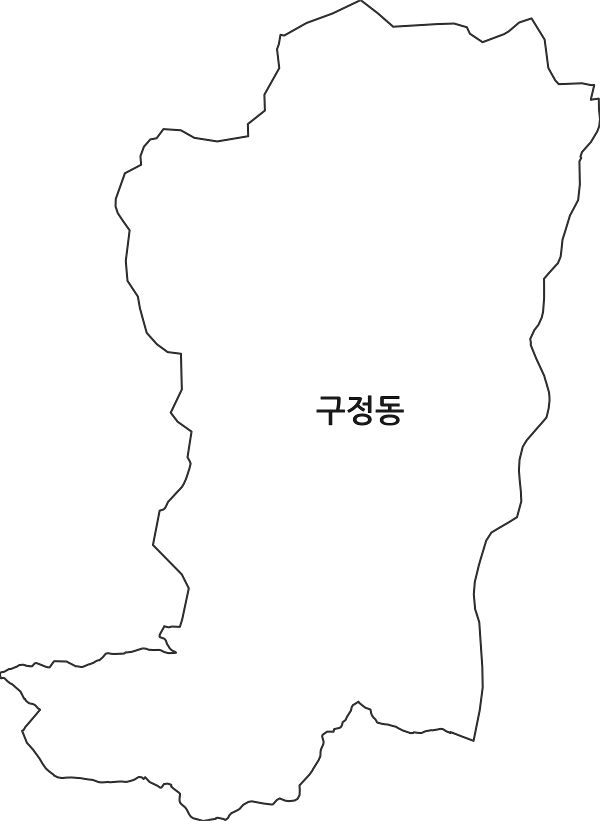 경상북도 경주시 구정동 법정동 행정구역 경계 지도