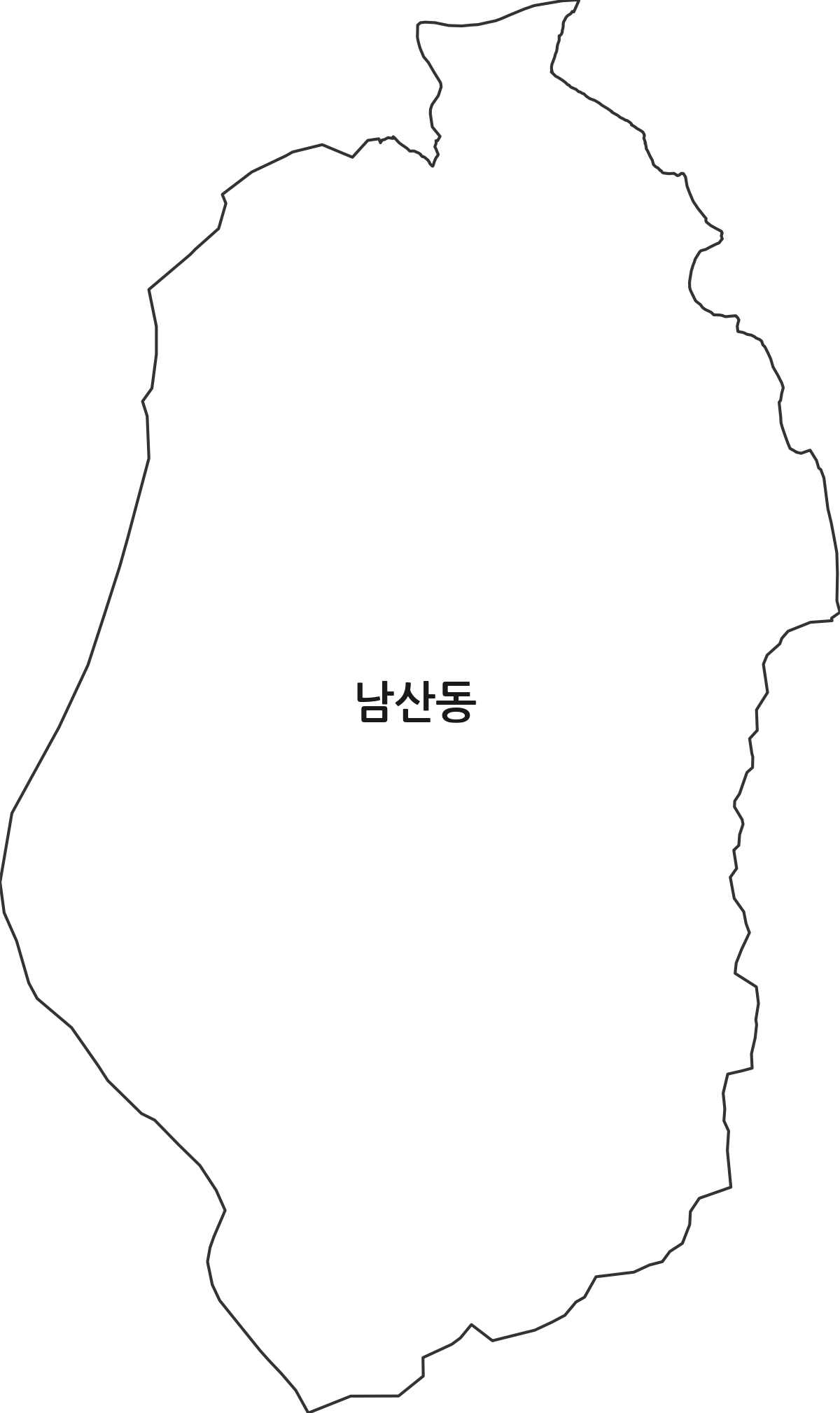 경상북도 경주시 남산동 법정동 행정구역 경계 지도
