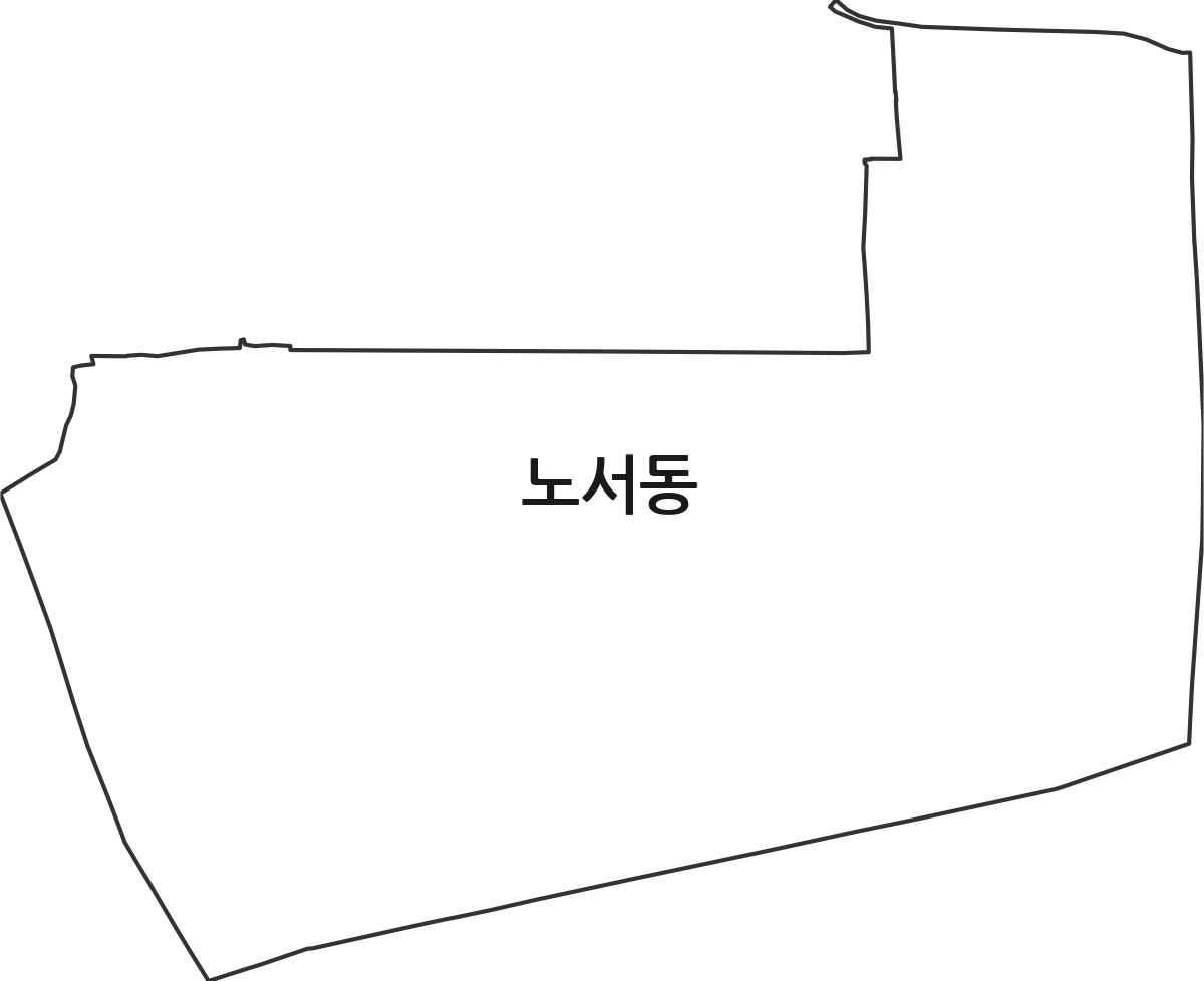 경상북도 경주시 노서동 법정동 행정구역 경계 지도