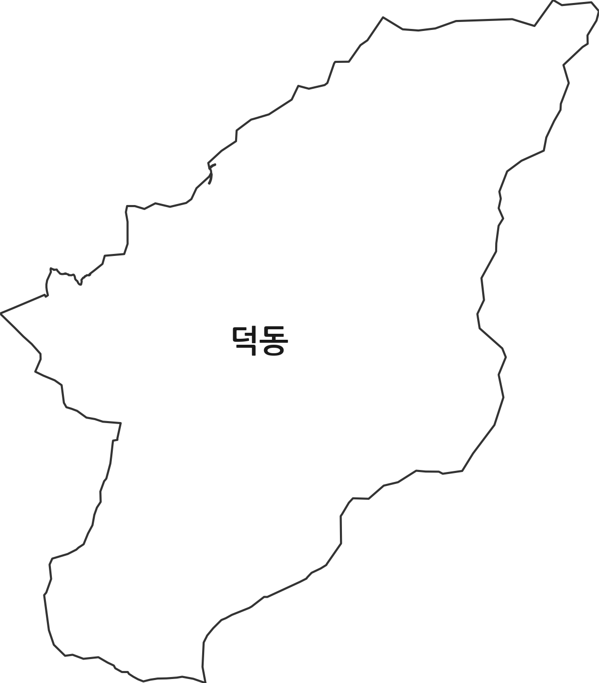 경상북도 경주시 덕동 법정동 행정구역 경계 지도