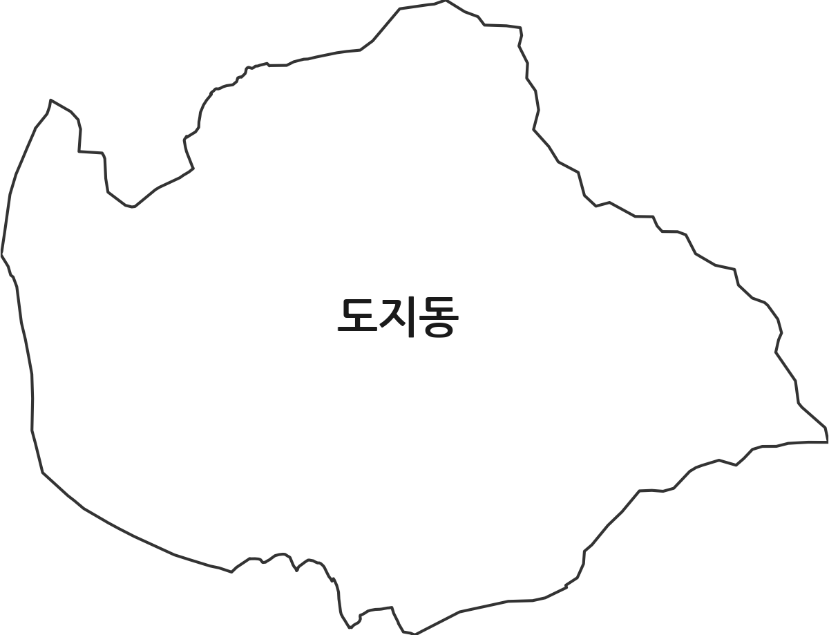 경상북도 경주시 도지동 법정동 행정구역 경계 지도