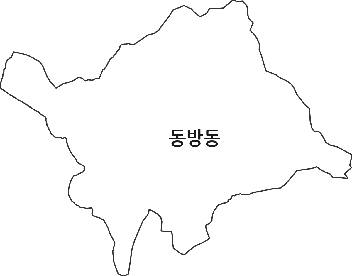 경상북도 경주시 동방동 법정동 행정구역 경계 지도