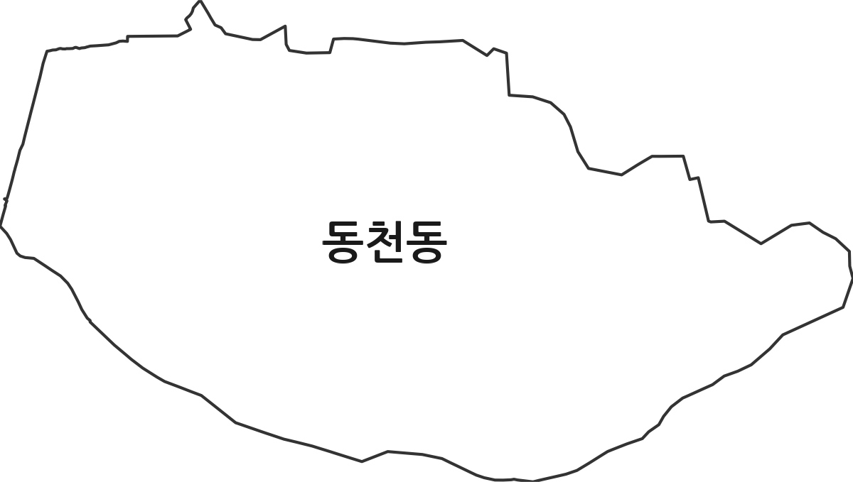 경상북도 경주시 동천동 법정동 행정구역 경계 지도