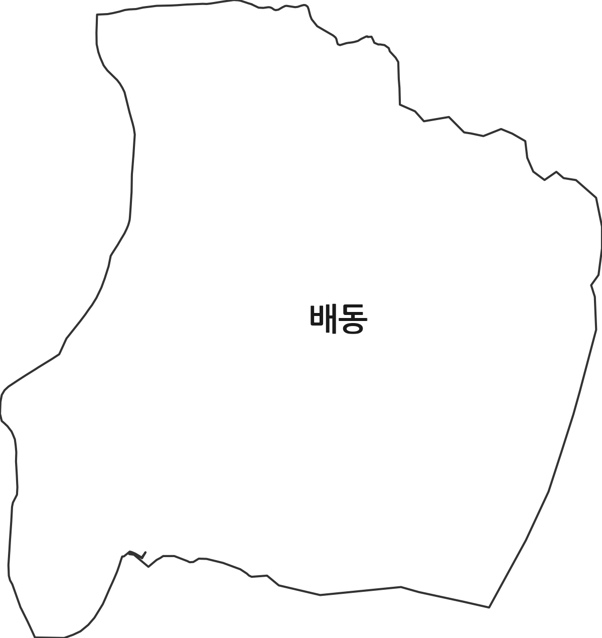 경상북도 경주시 배동 법정동 행정구역 경계 지도