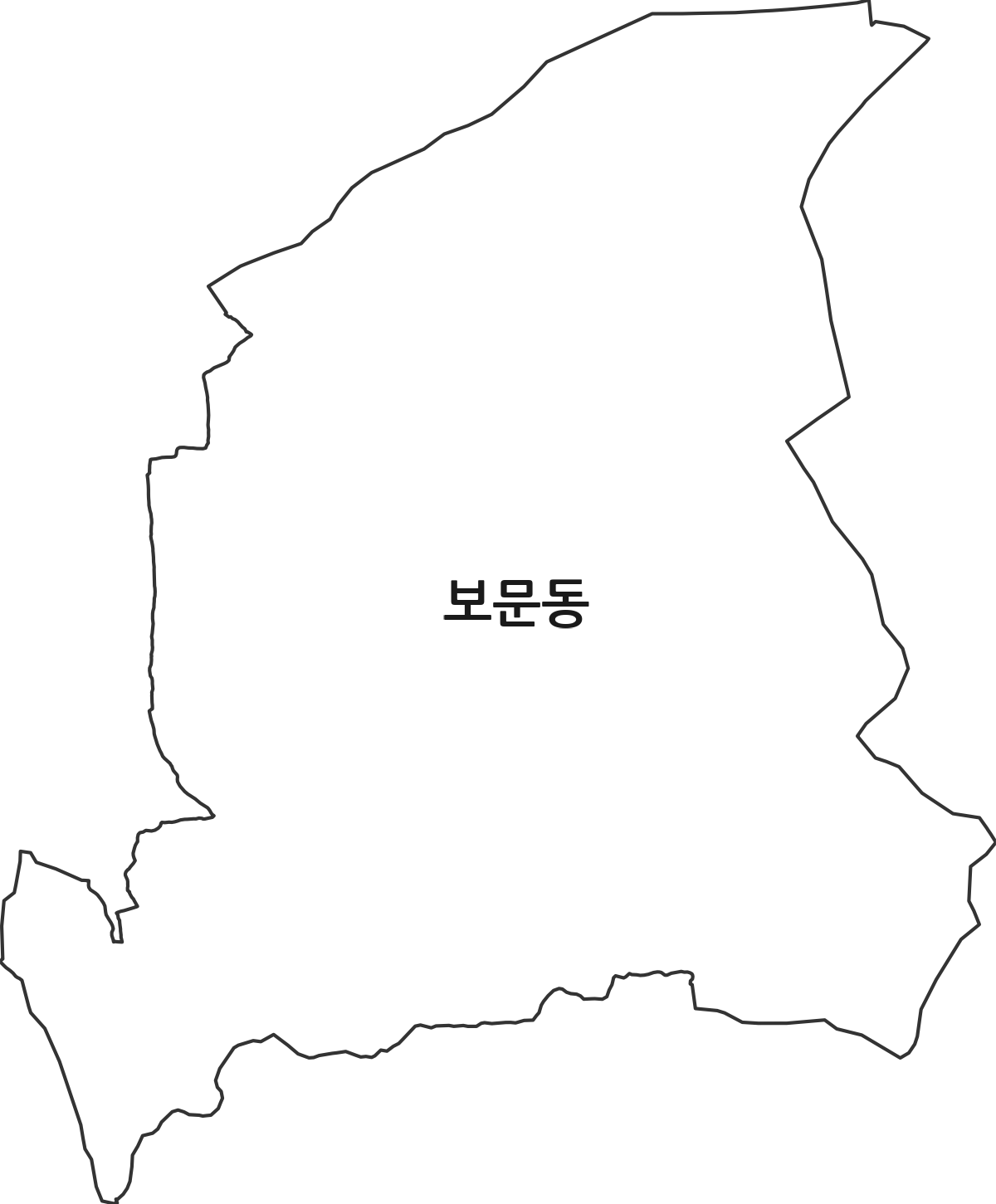 경상북도 경주시 보문동 법정동 행정구역 경계 지도