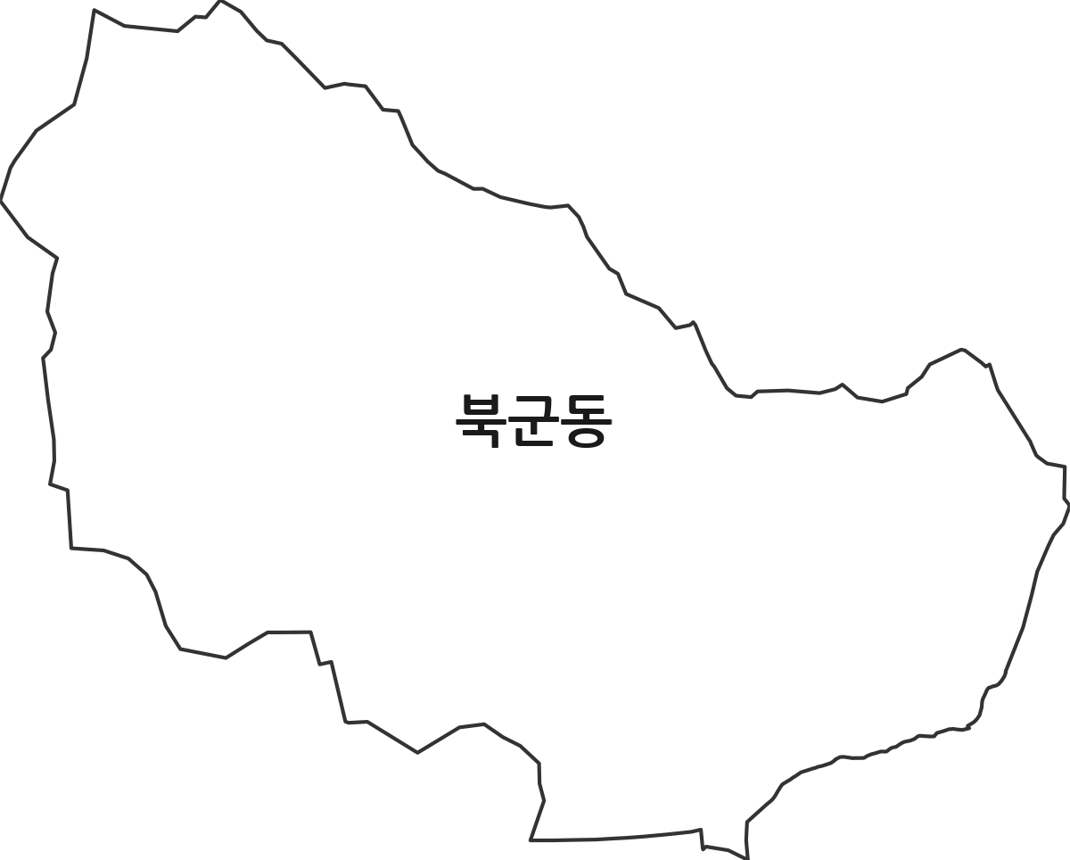 경상북도 경주시 북군동 법정동 행정구역 경계 지도