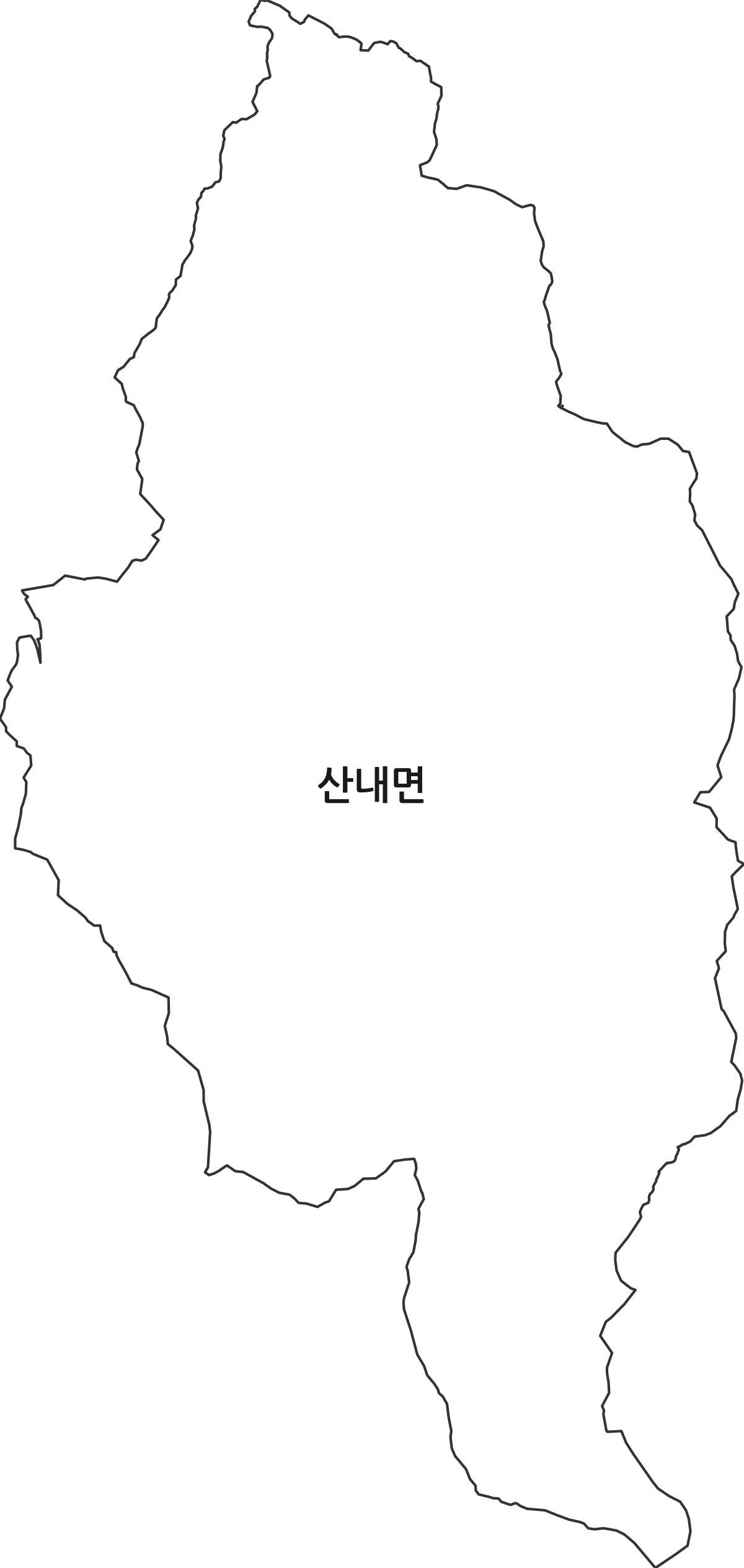 경상북도 경주시 산내면 법정동 행정구역 경계 지도