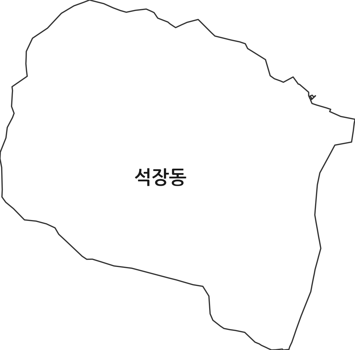 경상북도 경주시 석장동 법정동 행정구역 경계 지도
