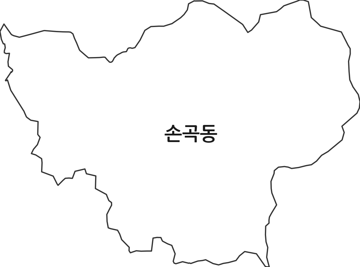 경상북도 경주시 손곡동 법정동 행정구역 경계 지도