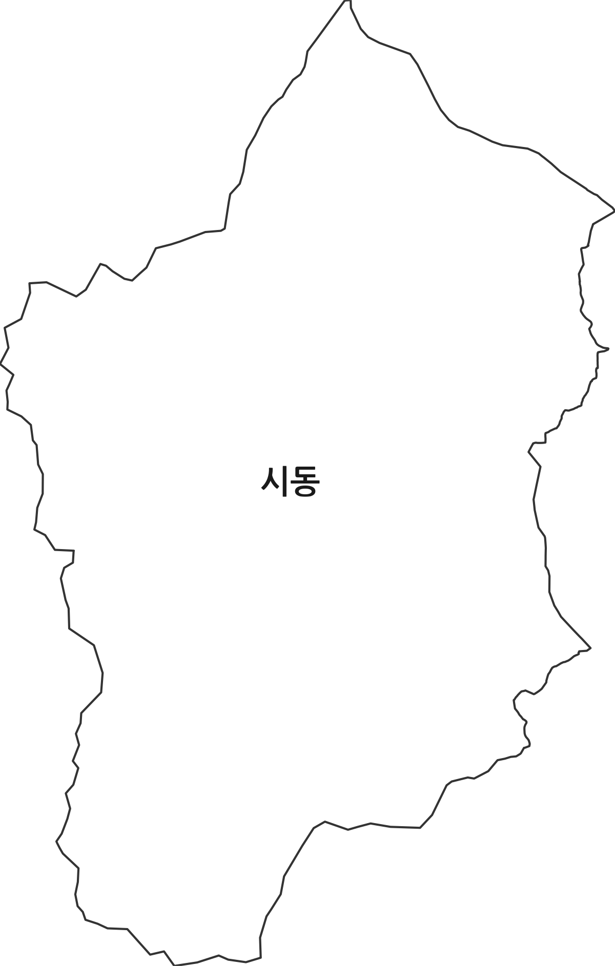 경상북도 경주시 시동 법정동 행정구역 경계 지도