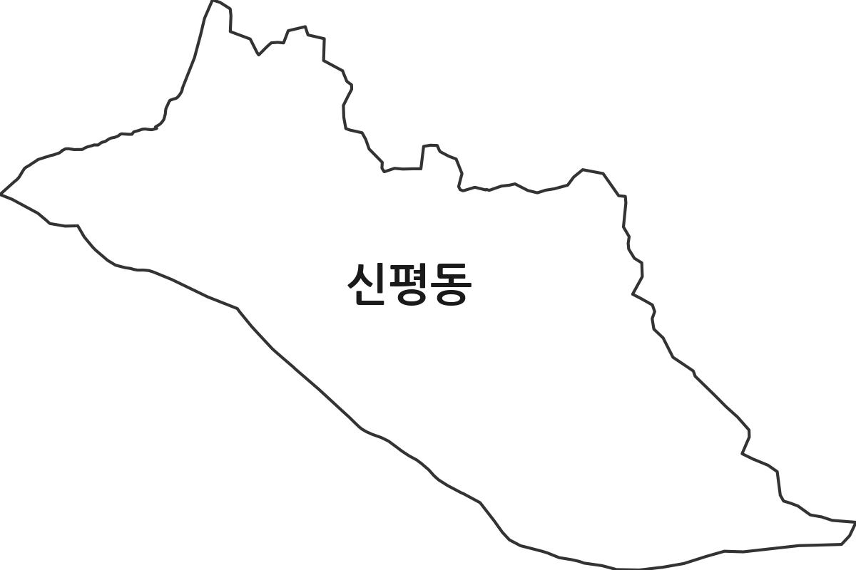 경상북도 경주시 신평동 법정동 행정구역 경계 지도