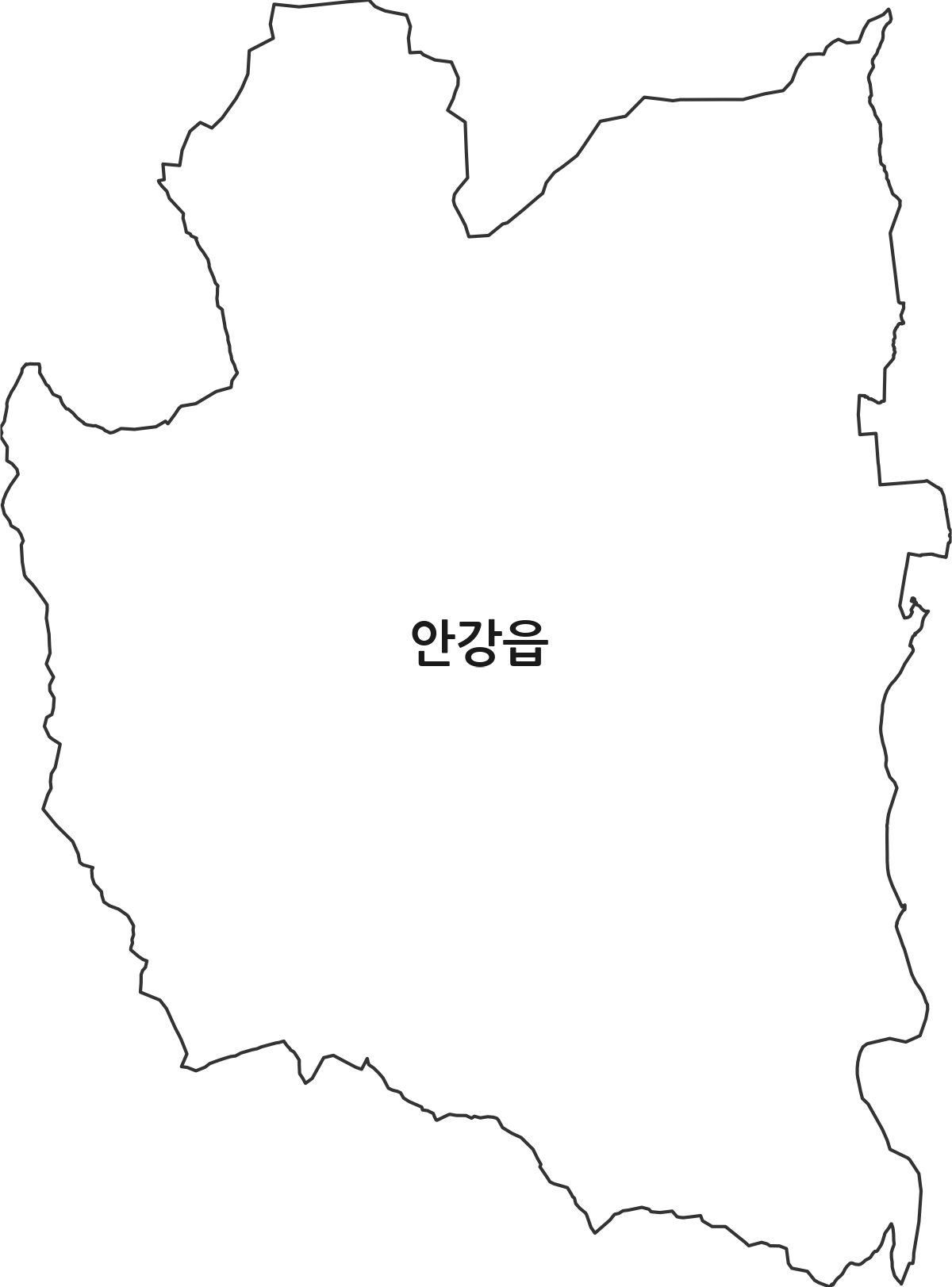 경상북도 경주시 안강읍 법정동 행정구역 경계 지도