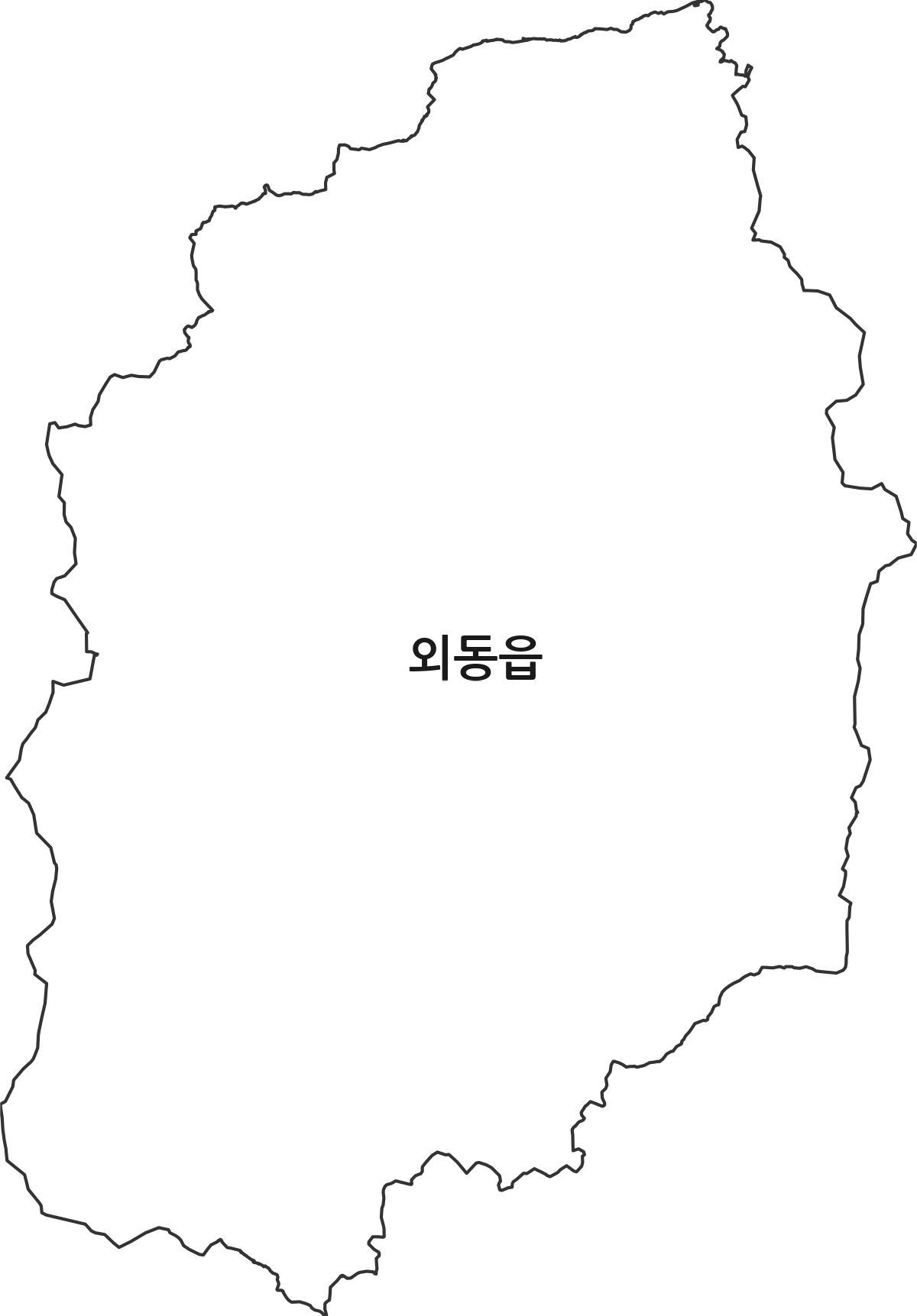 경상북도 경주시 외동읍 법정동 행정구역 경계 지도