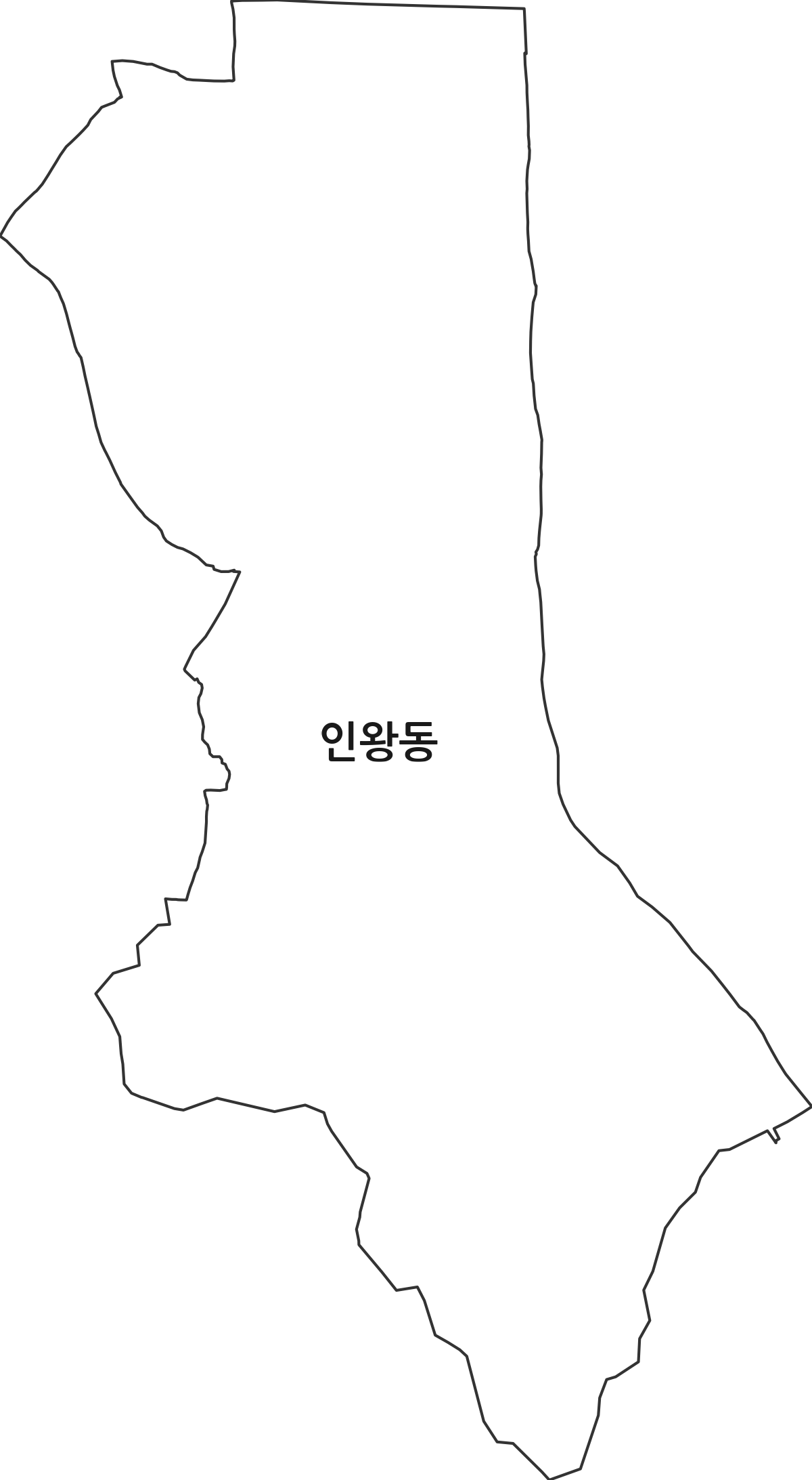 경상북도 경주시 인왕동 법정동 행정구역 경계 지도
