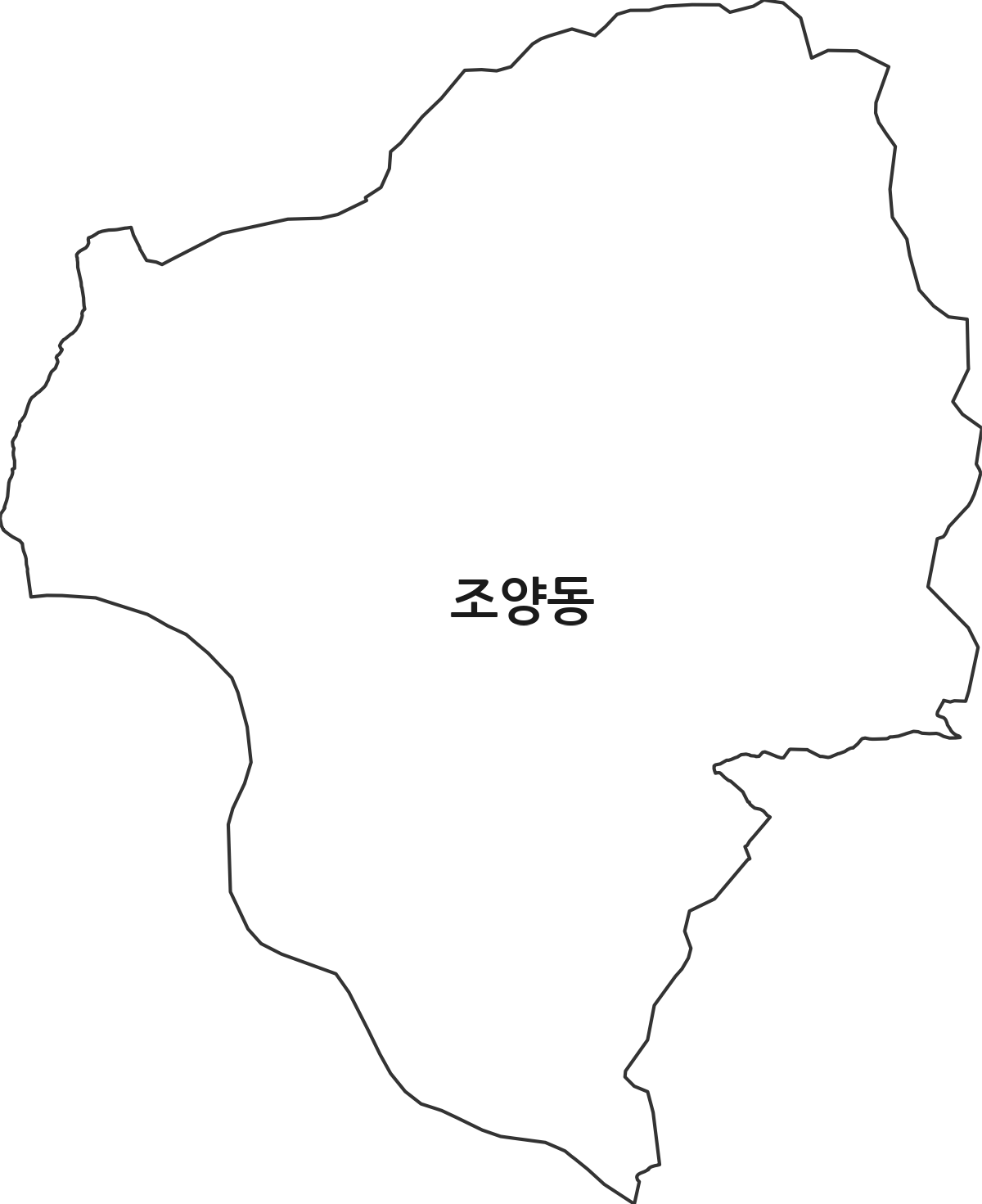 경상북도 경주시 조양동 법정동 행정구역 경계 지도