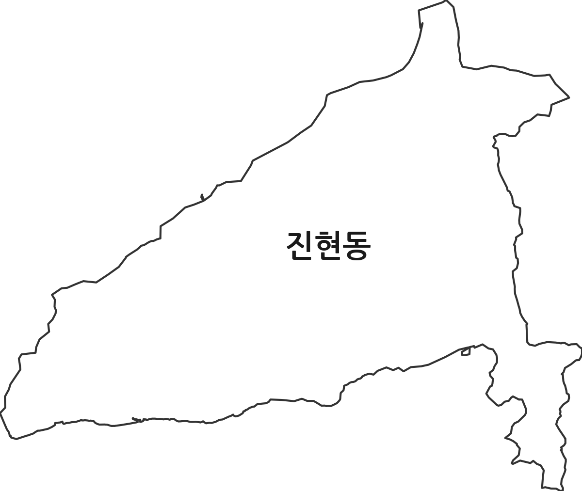 경상북도 경주시 진현동 법정동 행정구역 경계 지도