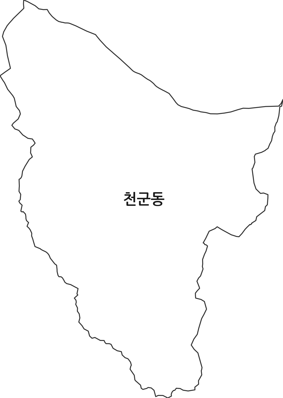 경상북도 경주시 천군동 법정동 행정구역 경계 지도