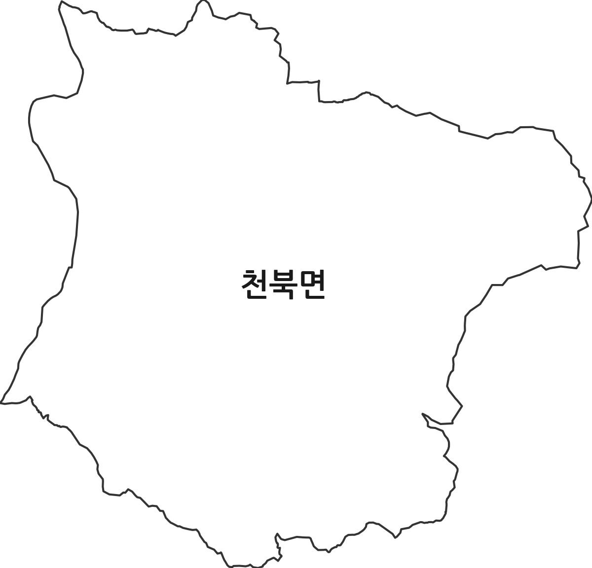 경상북도 경주시 천북면 법정동 행정구역 경계 지도
