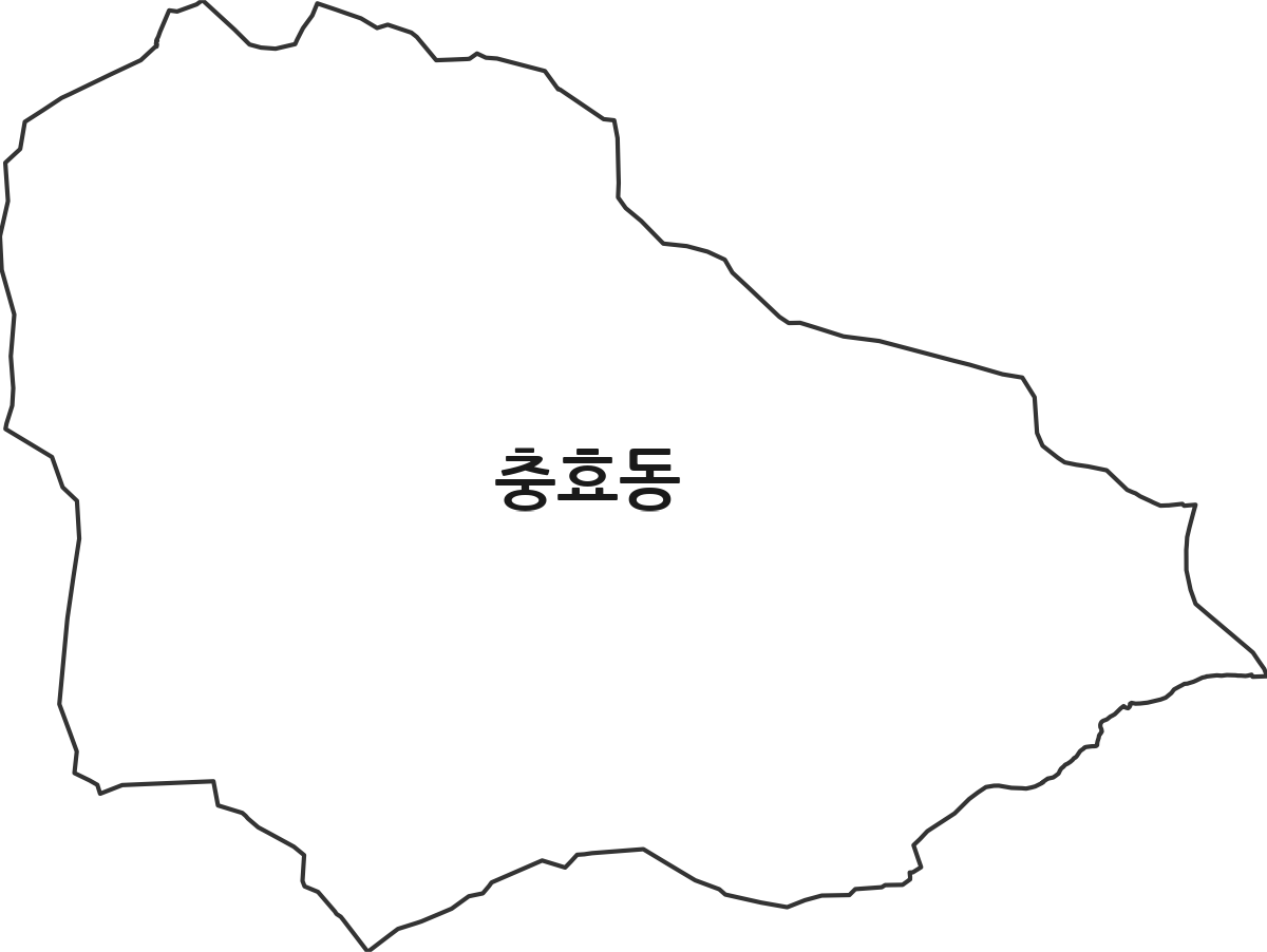 경상북도 경주시 충효동 법정동 행정구역 경계 지도