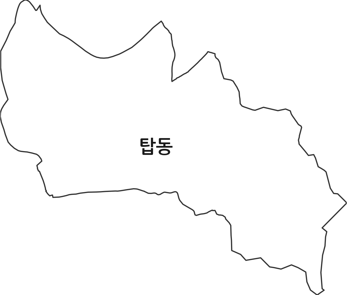 경상북도 경주시 탑동 법정동 행정구역 경계 지도