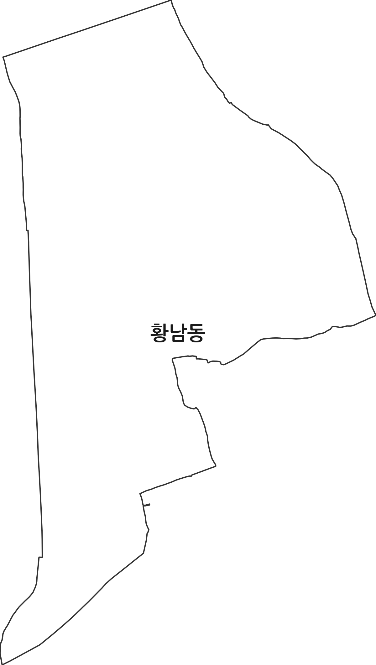 경상북도 경주시 황남동 법정동 행정구역 경계 지도