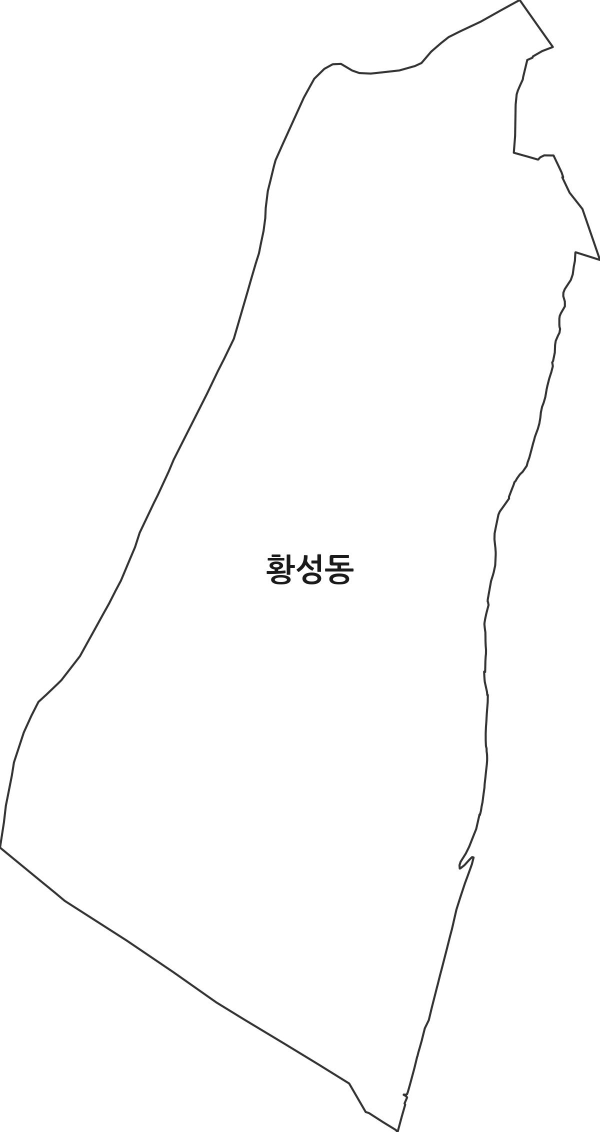경상북도 경주시 황성동 법정동 행정구역 경계 지도