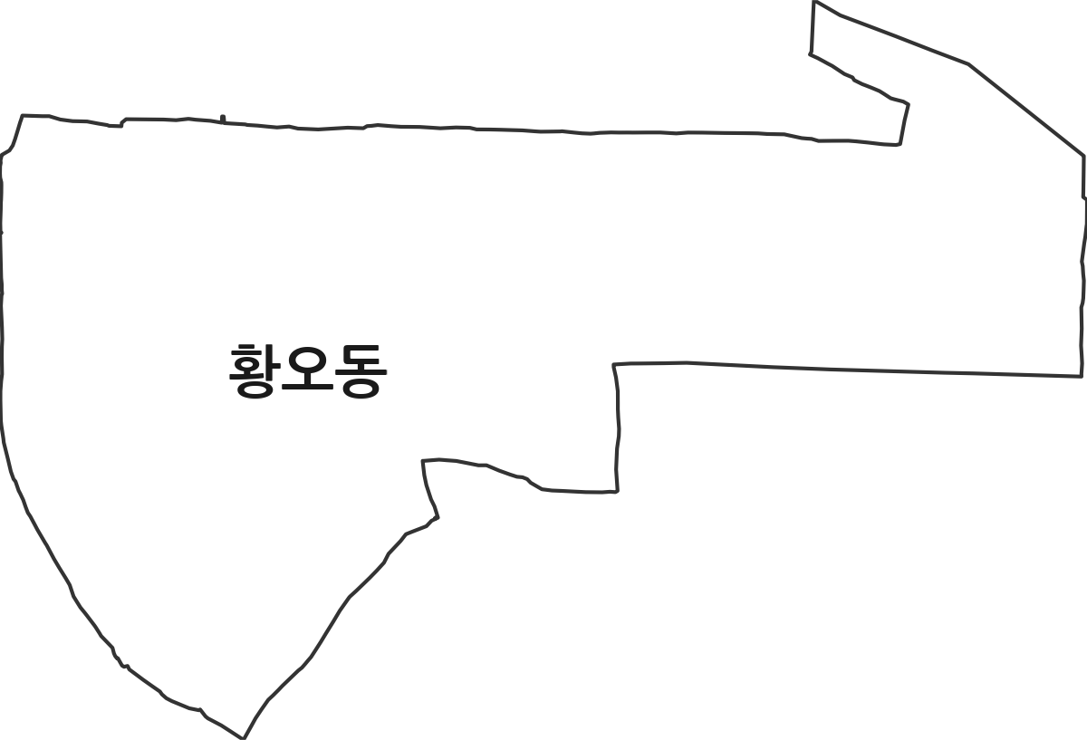 경상북도 경주시 황오동 법정동 행정구역 경계 지도