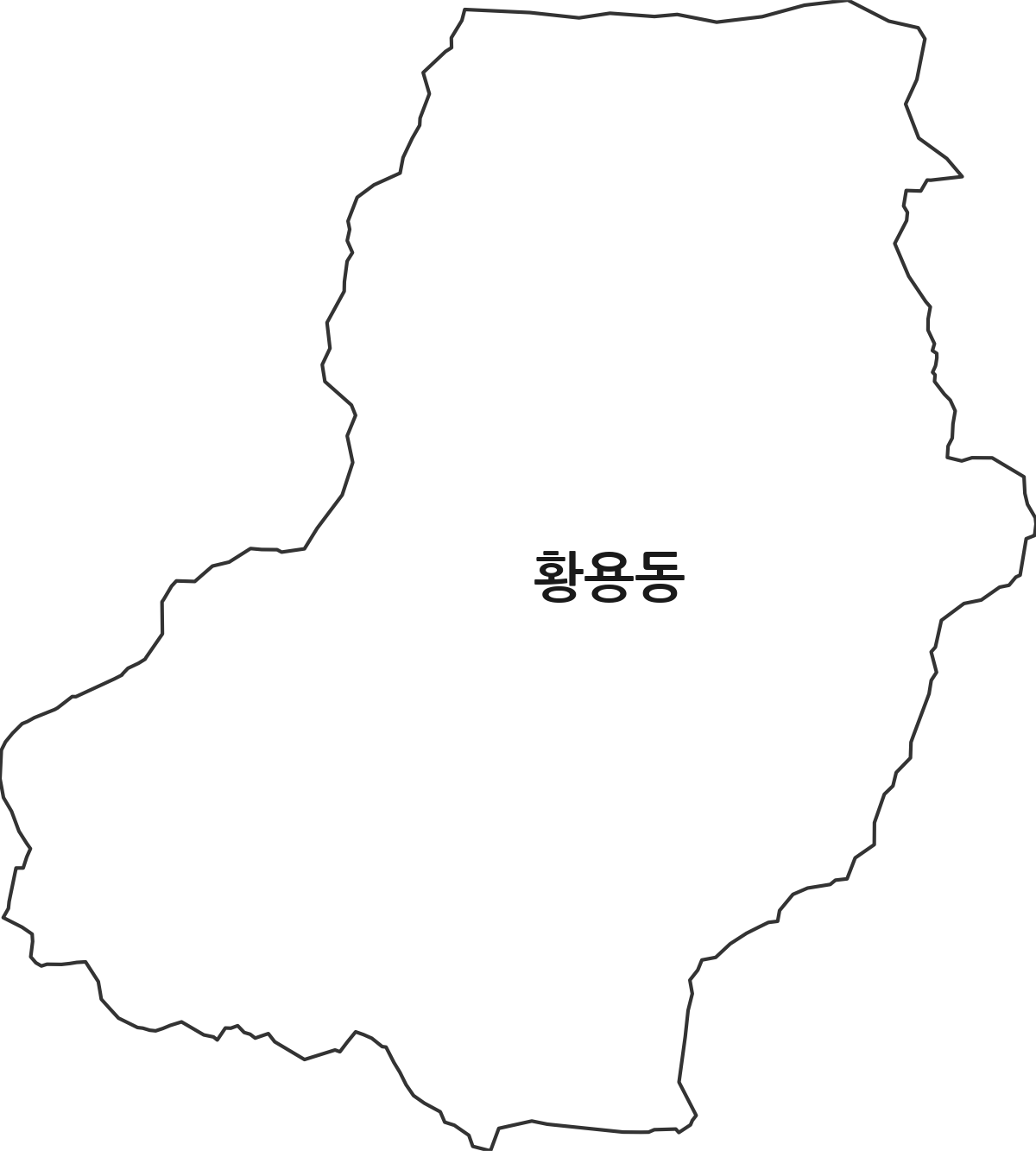 경상북도 경주시 황용동 법정동 행정구역 경계 지도
