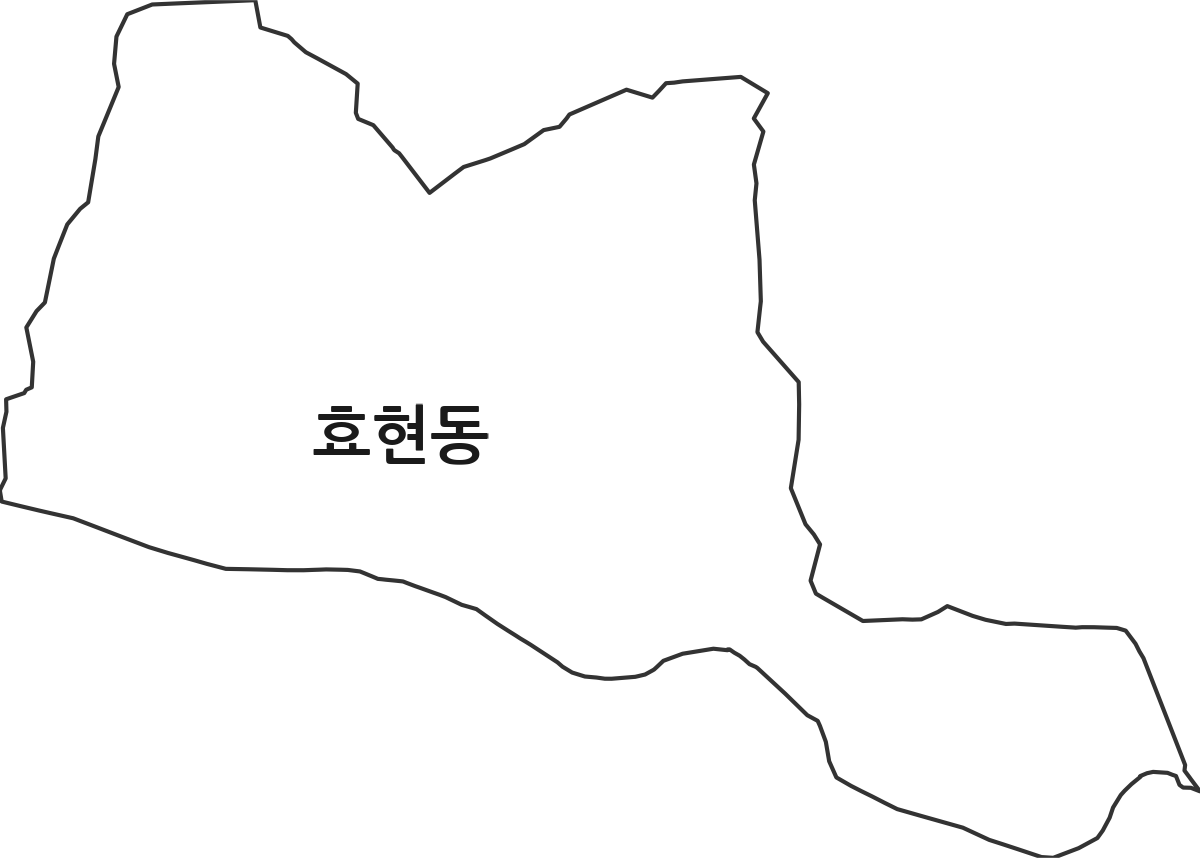 경상북도 경주시 효현동 법정동 행정구역 경계 지도