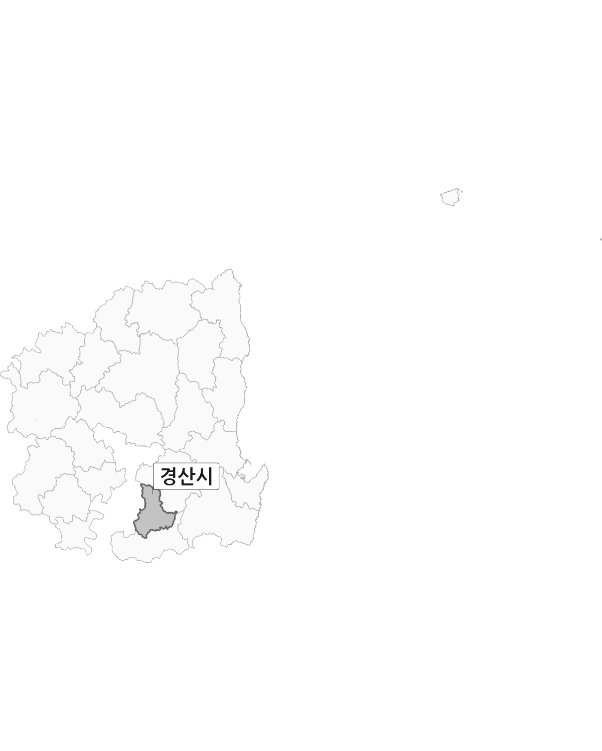 경상북도 범위 내 경산시 행정구역 경계 지도