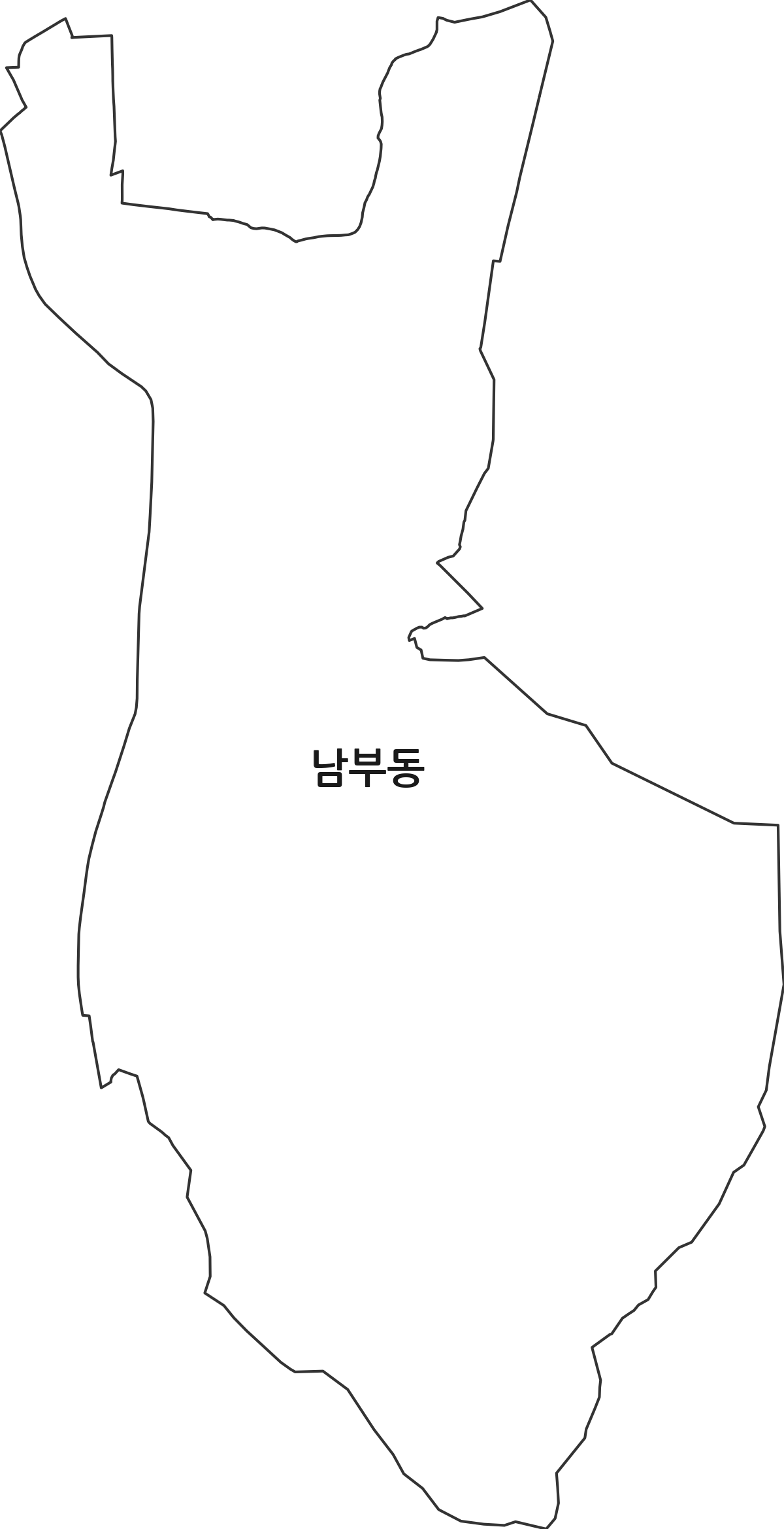 경상북도 경산시 남부동 행정동 행정구역 경계 지도