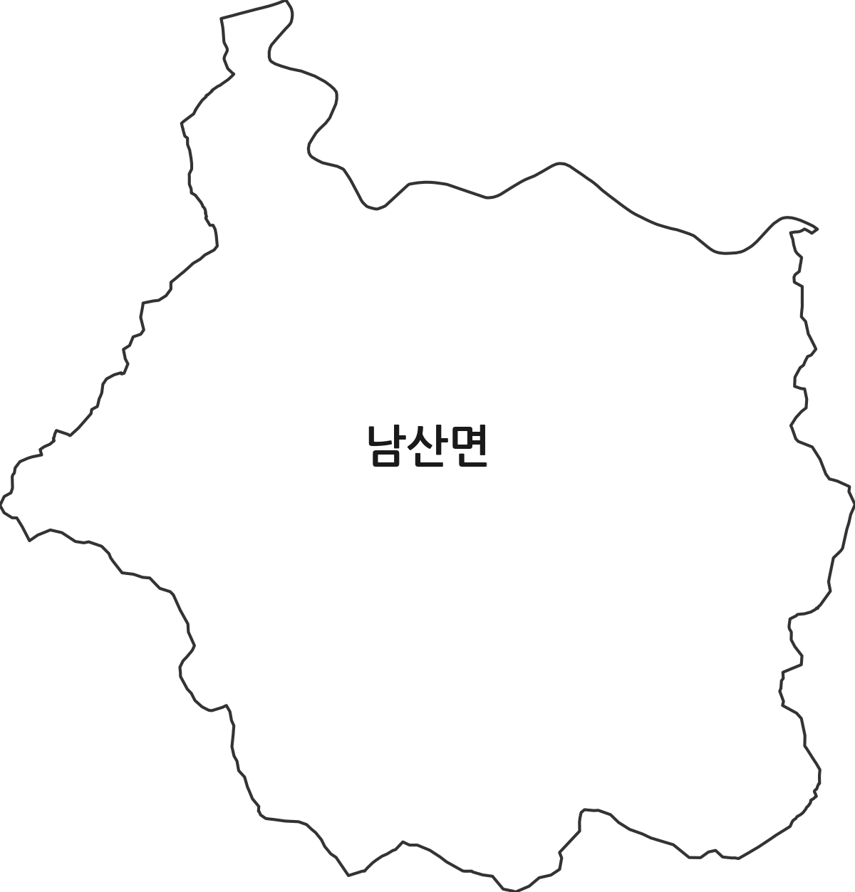 경상북도 경산시 남산면 행정동 행정구역 경계 지도