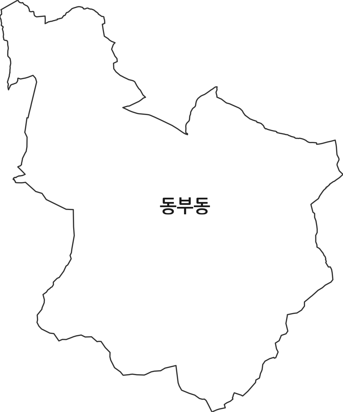 경상북도 경산시 동부동 행정동 행정구역 경계 지도