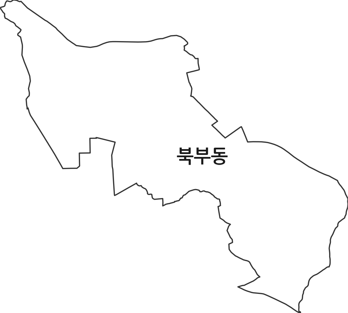 경상북도 경산시 북부동 행정동 행정구역 경계 지도
