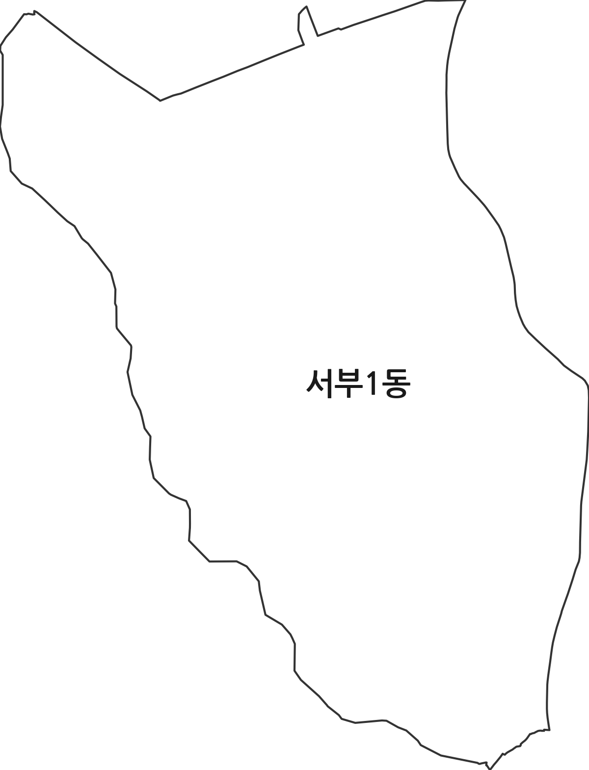 경상북도 경산시 서부1동 행정동 행정구역 경계 지도