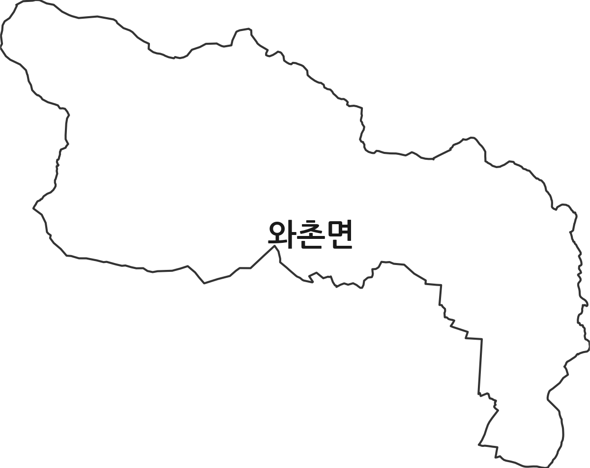 경상북도 경산시 와촌면 행정동 행정구역 경계 지도