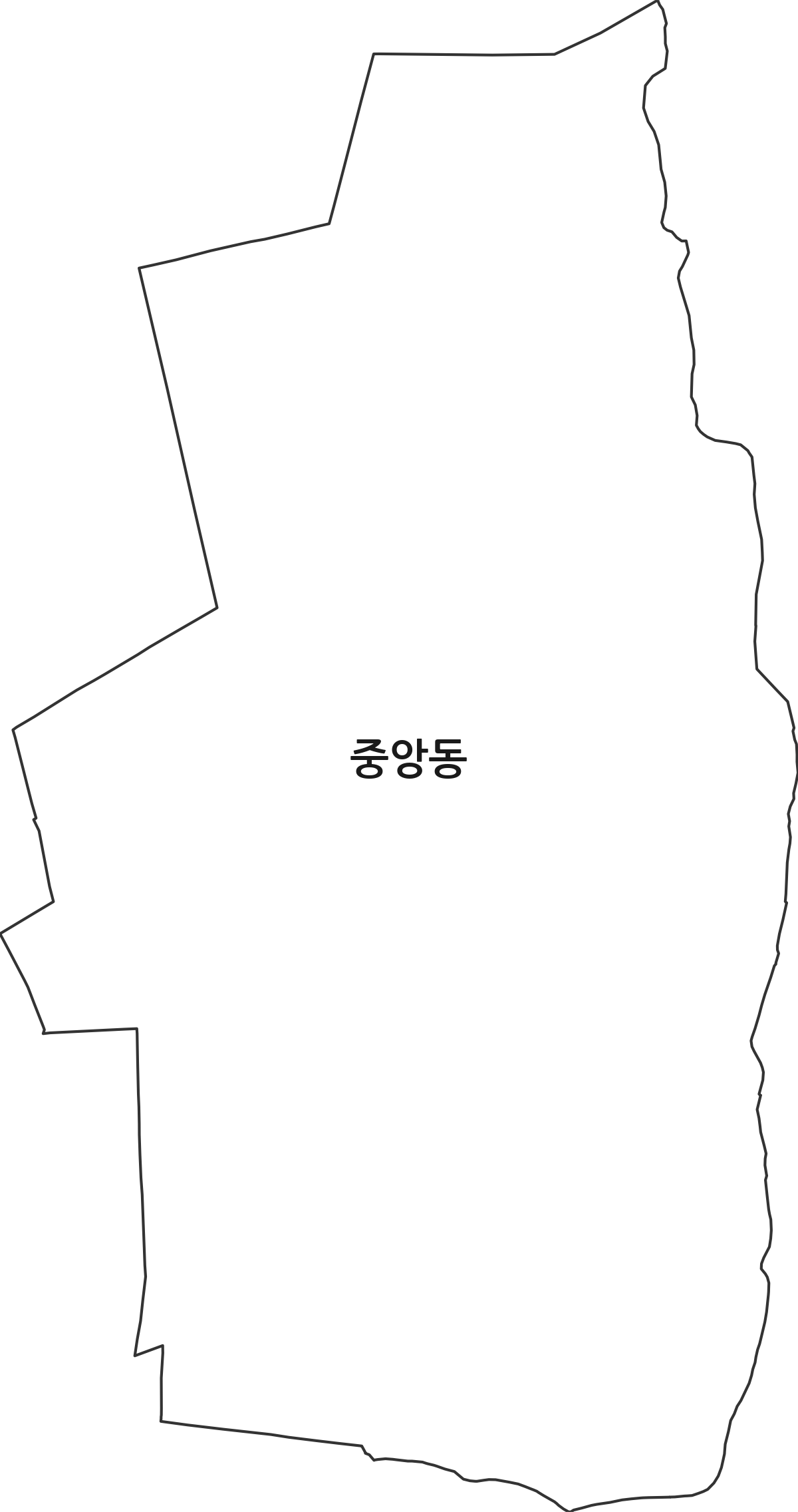 경상북도 경산시 중앙동 행정동 행정구역 경계 지도