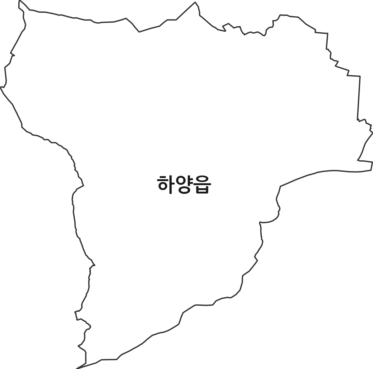 경상북도 경산시 하양읍 행정동 행정구역 경계 지도