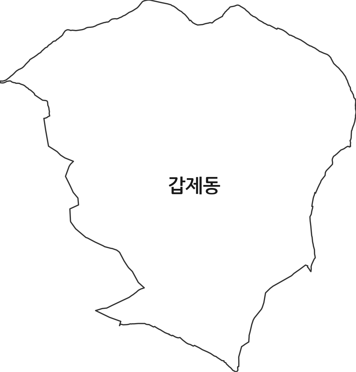 경상북도 경산시 갑제동 법정동 행정구역 경계 지도