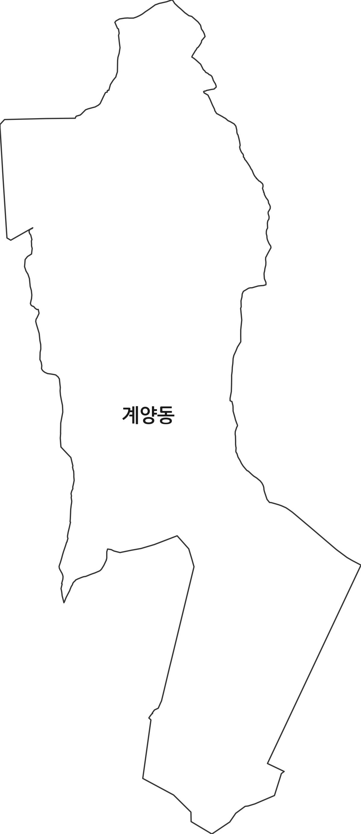 경상북도 경산시 계양동 법정동 행정구역 경계 지도