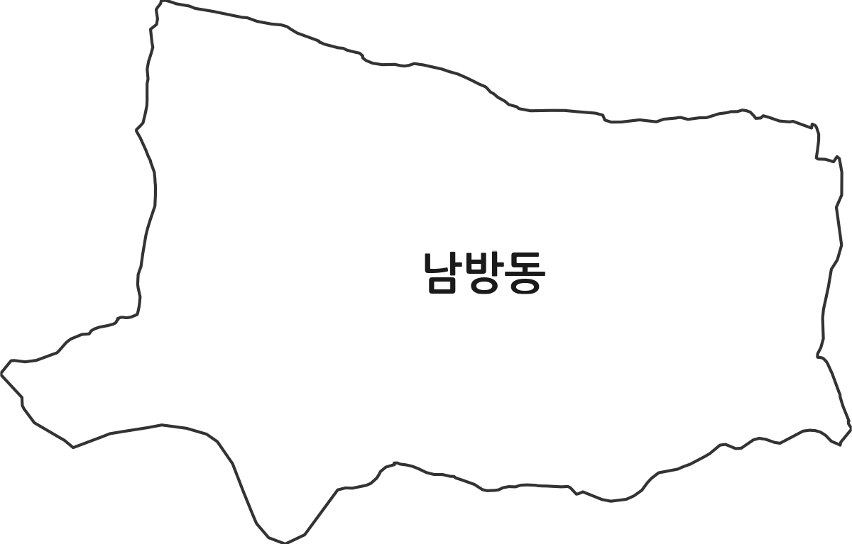 경상북도 경산시 남방동 법정동 행정구역 경계 지도