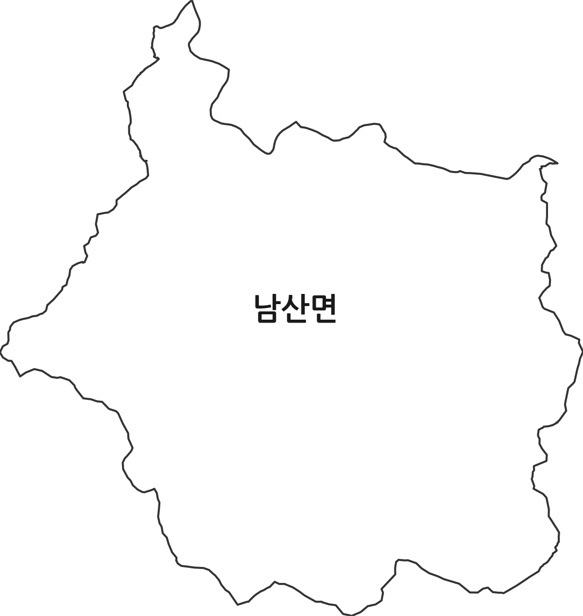 경상북도 경산시 남산면 법정동 행정구역 경계 지도