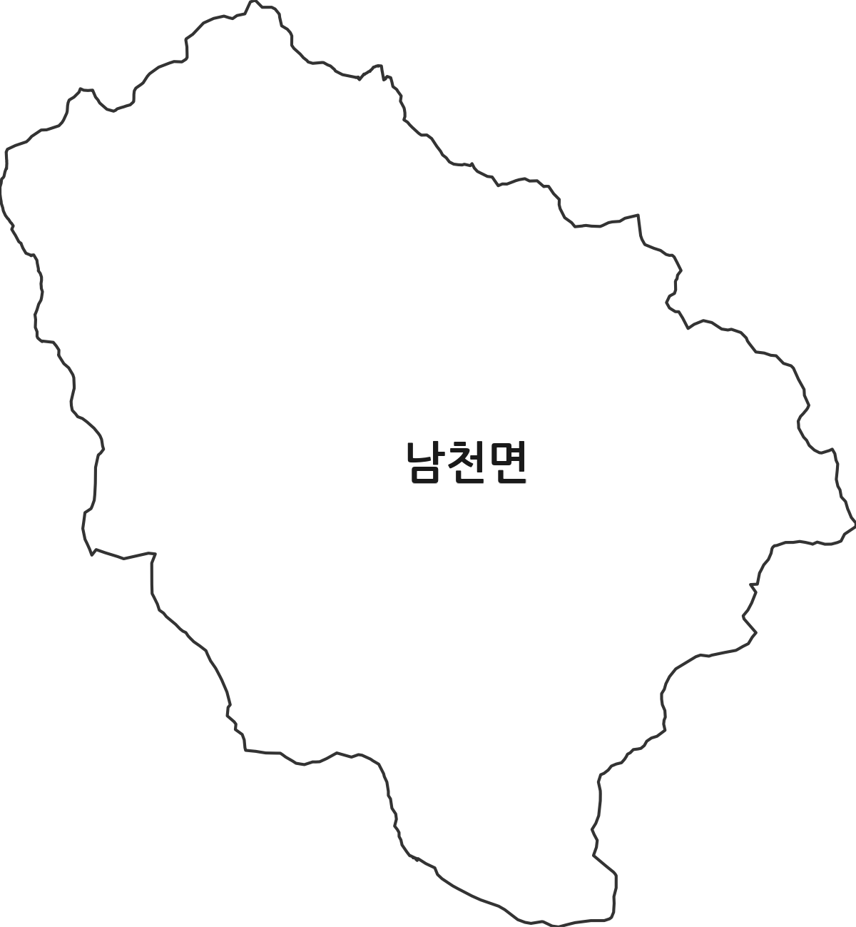 경상북도 경산시 남천면 법정동 행정구역 경계 지도